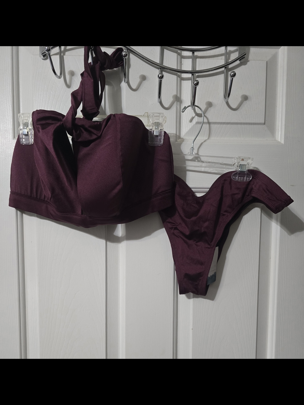 Cacique Plum Halter Bikini Top and Matching Bottom